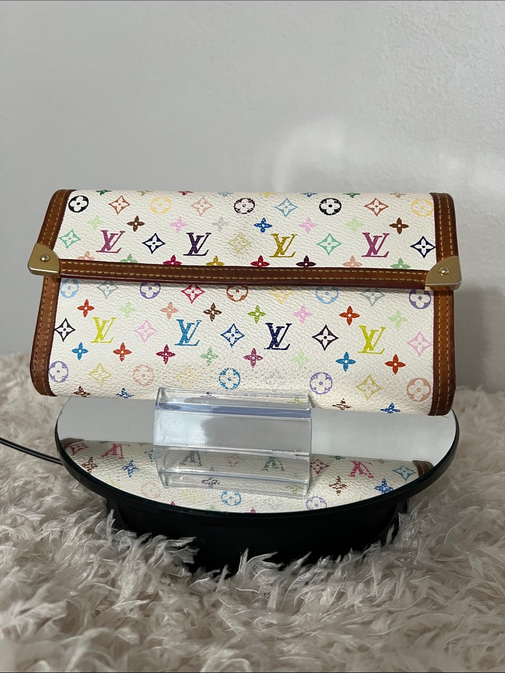 Louis Vuitton White Murakami Monogram Canvas Clutch Wallet